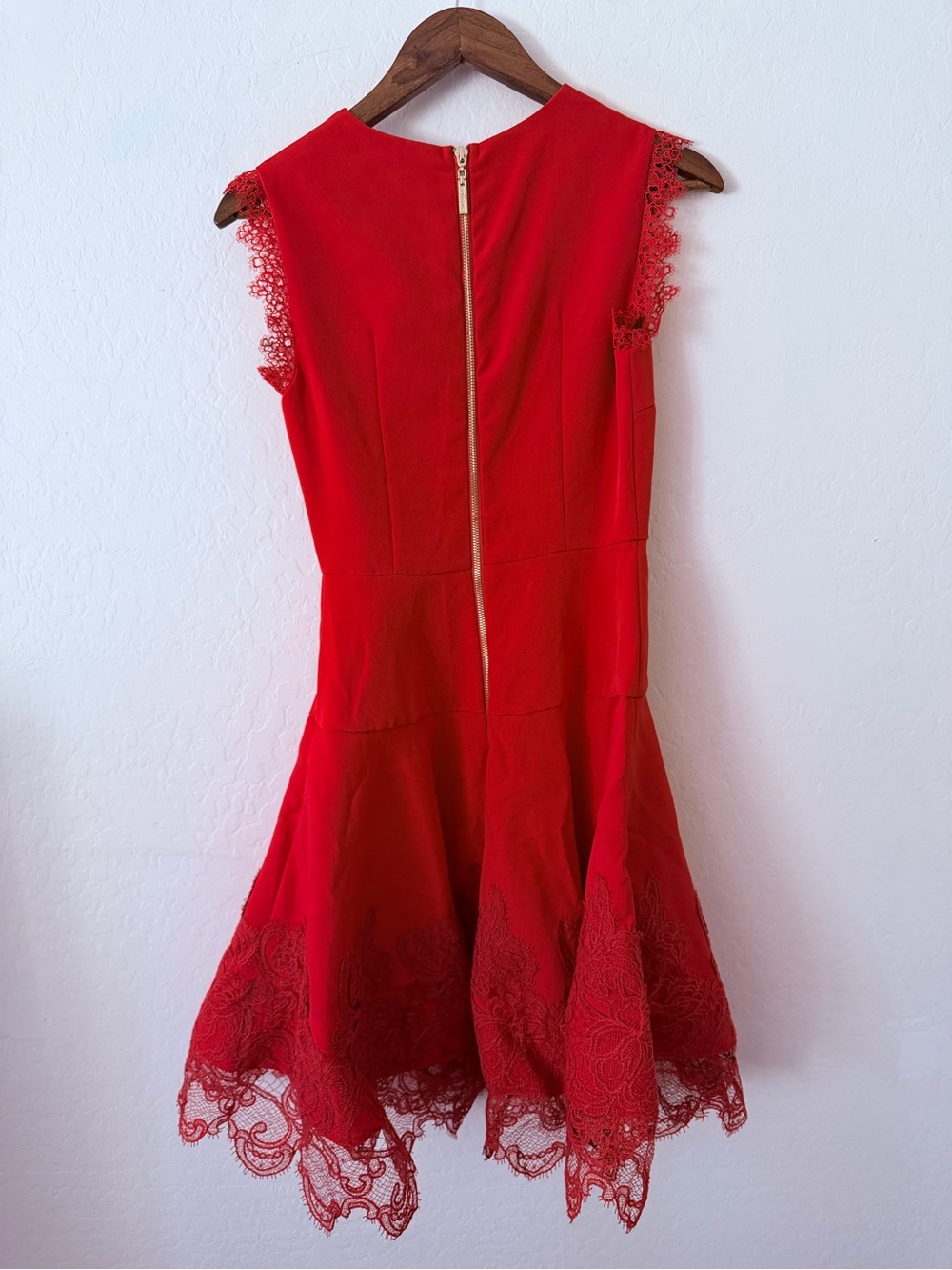 Bronx & Banco Red Lace Fit & Flare Mini Dress Size US 4 AU/UK 8 - Picture 6 of 10